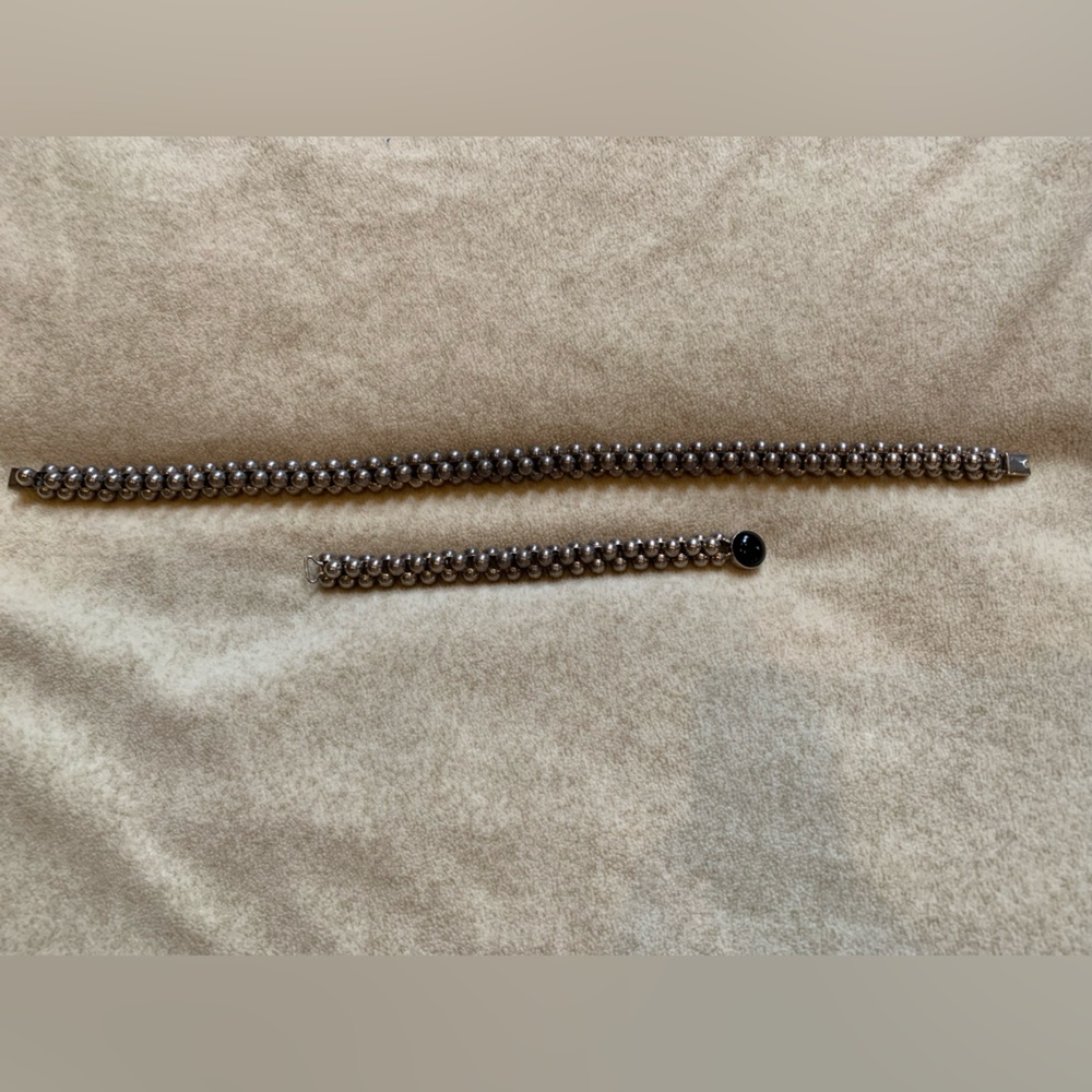 Mexico 925 Heavy Silver Three Dimensional Choker / Necklace and Bracelet